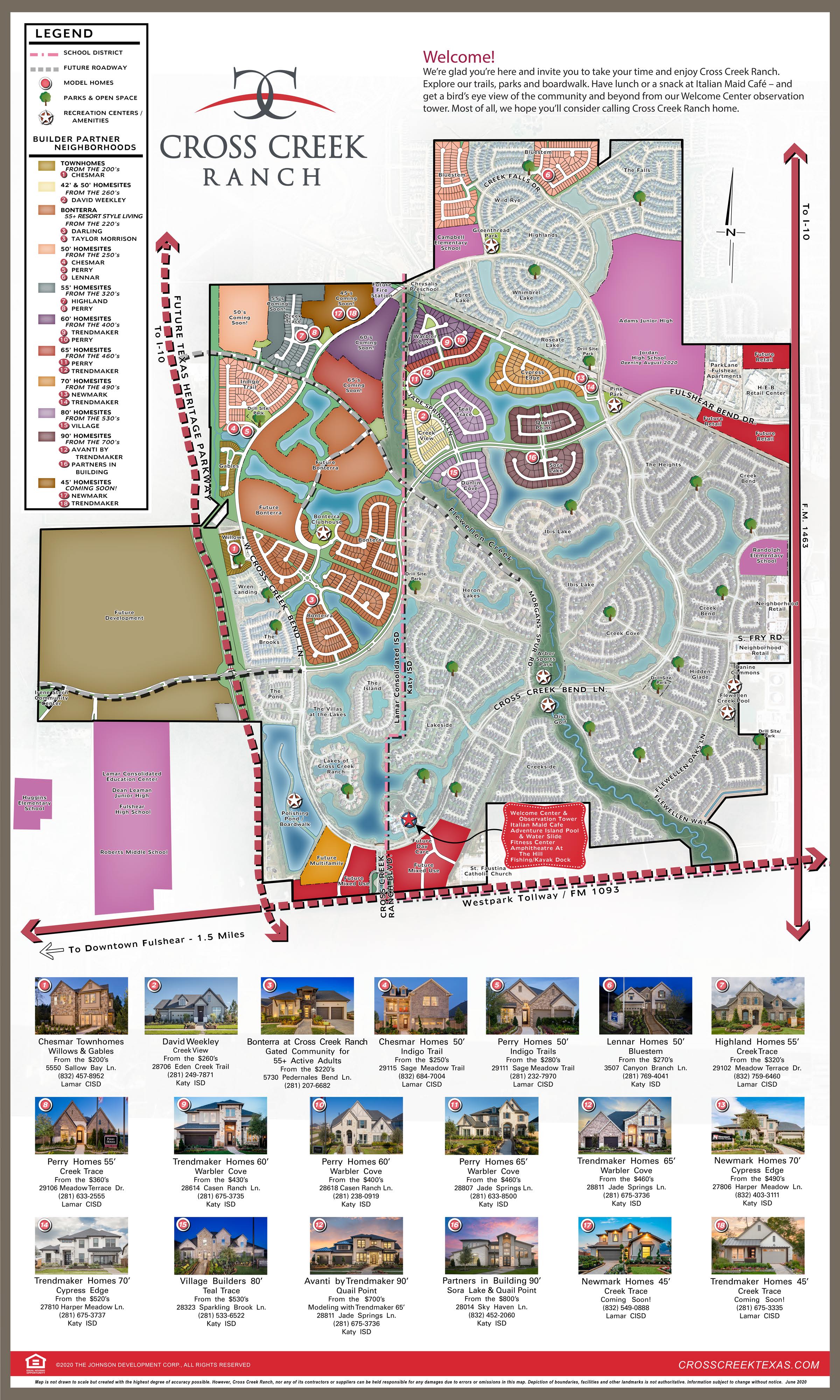 Fulshear Master Planned Community Cross Creek Ranch   1350 Cross Creek Ranch Model Map 07 01 20 